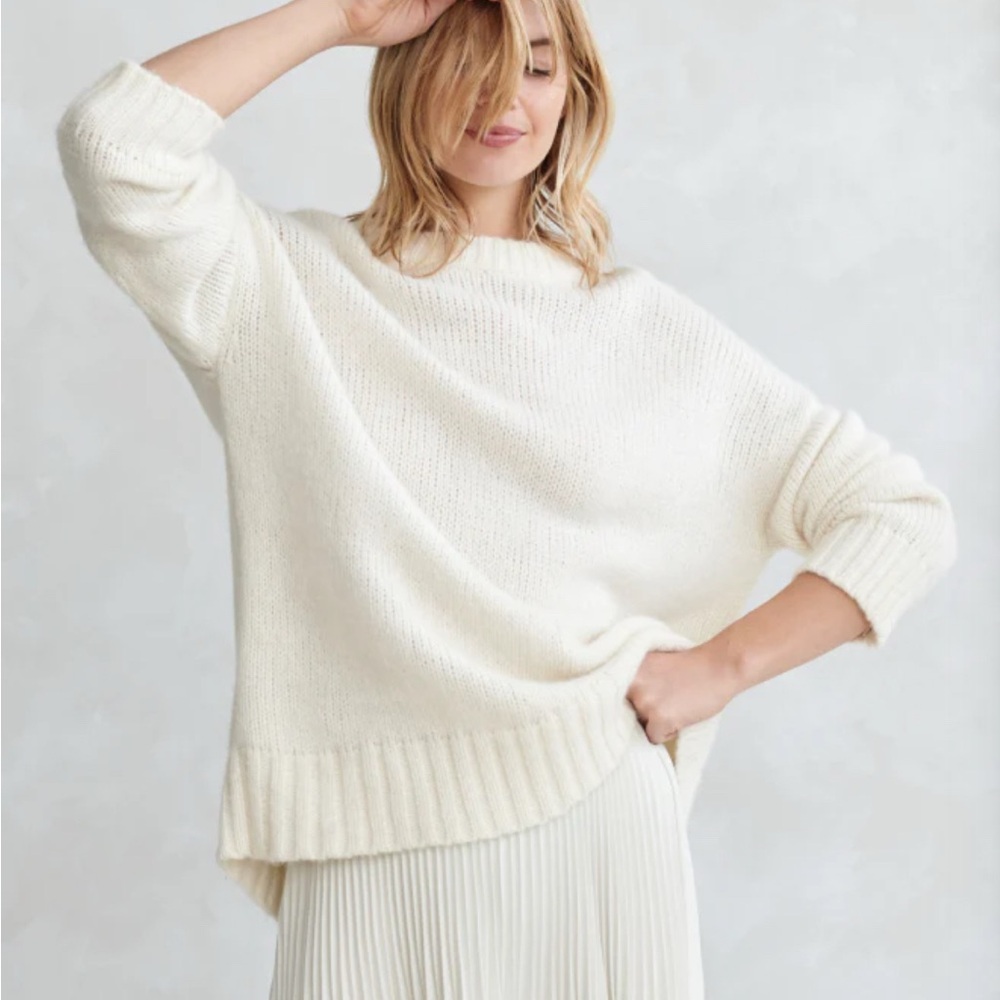 Jenni Kayne Cream Crew Neck Sweater